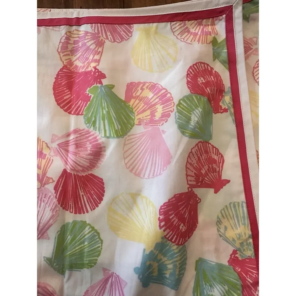 Lilly Pulitzer Vintage Wrap Skirt Size 4 Clam Shells Gingham Pocket Mini Coastal
